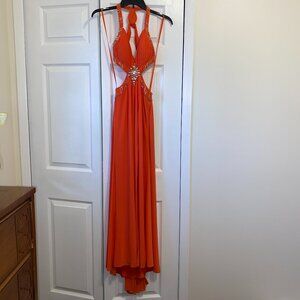 Long Prom/Homecoming Dress (Orange, Size 0P)